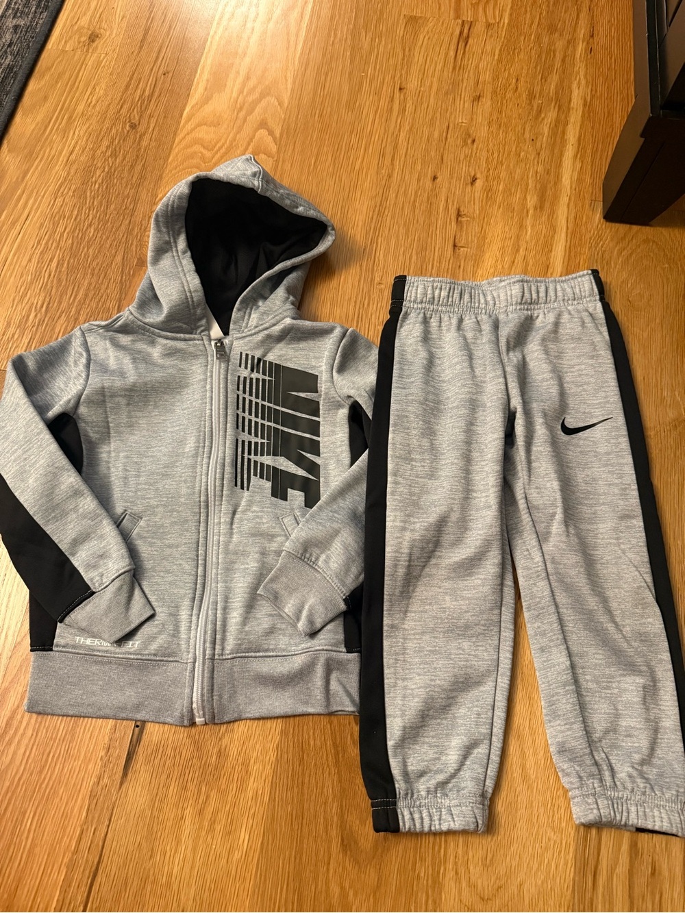 Nike Grey & Black Kids' Hoodie and Jogger Set